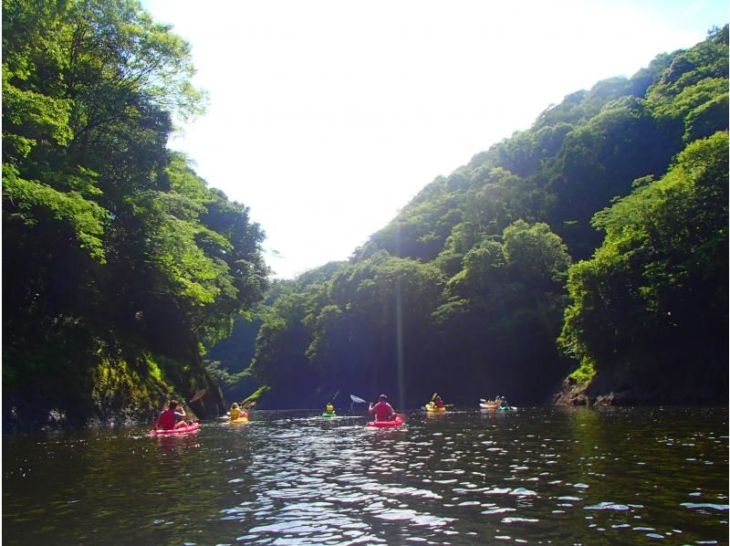【竜神カヤック】茨城県北自然遺産、竜神渓谷の自然美とダイナミックな竜神バンジーを湖面から楽しむカヤック体験ツアー【初心者～・初期講習あり】の紹介画像