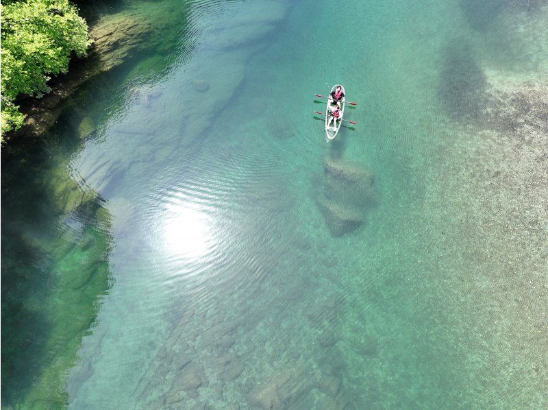 【高知・仁淀川最上流】クリアカヤック宙船（そらふね）体験／スイーツ付／一眼レフ＆4Kドローン撮影データプレゼント！／カップル・ファミリーに♪の紹介画像