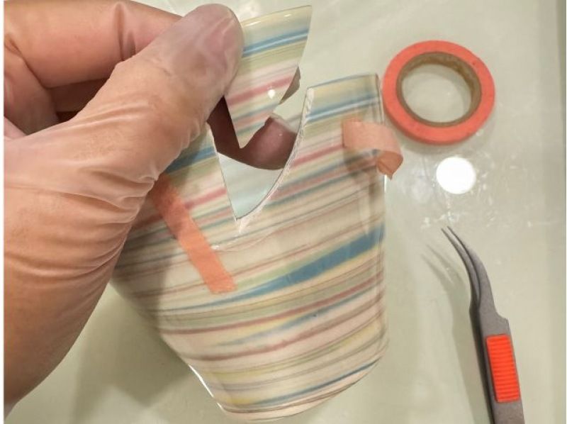 [名古屋・伏見]『器購入プラン』手ぶらでOKモダン金継ぎ（グルー継ぎ）器修復レッスンの紹介画像