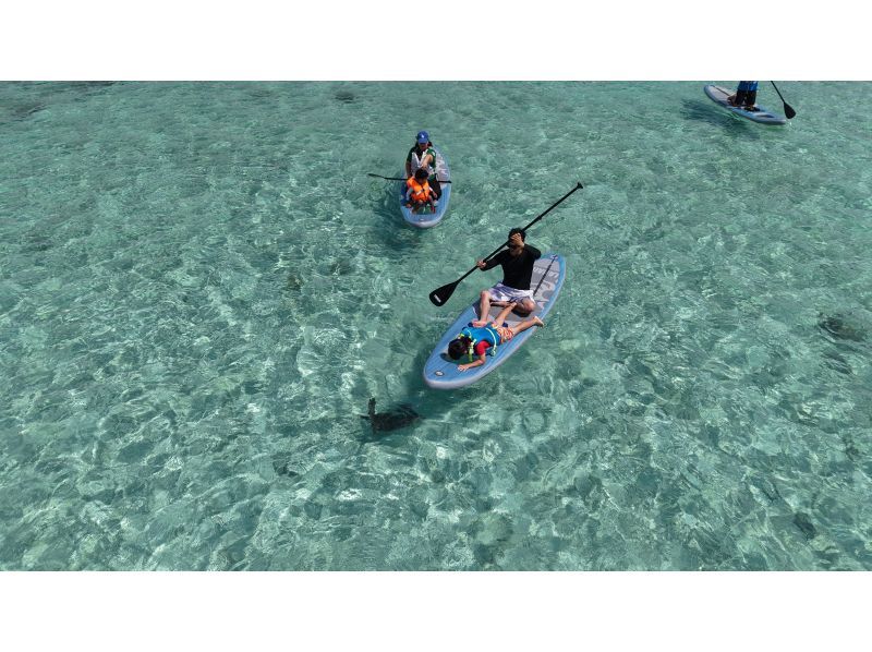 【宮古島｜ウミガメSUP＆シュノーケル｜2.5時間】⭐️OPEN記念1組限定貸切⭐️ドローン＆水中撮影無料！高確率でウミガメと会える！の紹介画像
