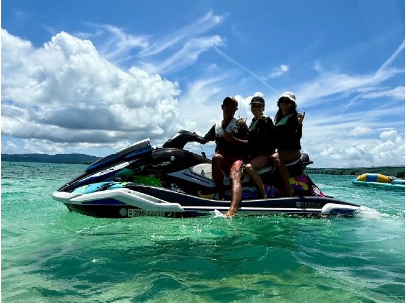 【沖縄・古宇利島・水納島】3時間コース｜絶景ジェットスキーツーリング｜透明度抜群の海を爽快クルージング｜写真動画無料の紹介画像