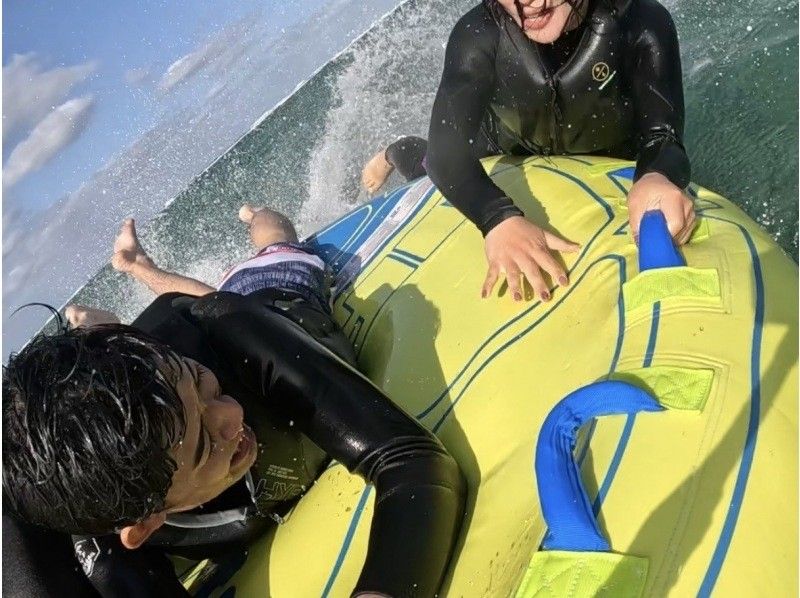 【名護市・今帰仁村・古宇利島】大絶叫お約束！！バナナボート等マリンチューブを当日の気分で3つ選べます！沖縄の海で快感と感動を爆発させましょうの紹介画像