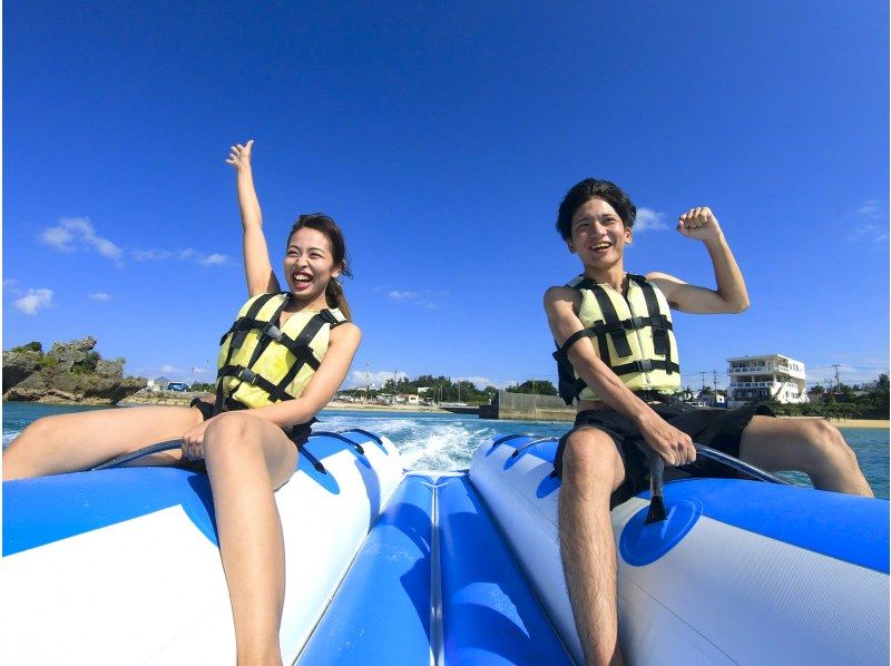 【沖縄・青の洞窟】＼人気セット／ボートで行く青の洞窟体験ダイビング＋バナナボート！お得なセットで２倍楽しもう