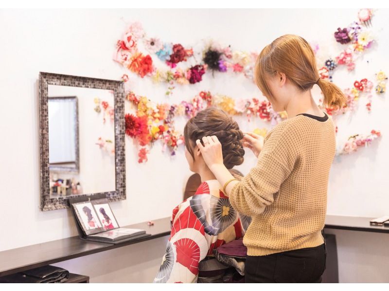 Asakusa Recommended for kimono rental Retro and cheap Popular with couples Hair set Kimono Rental Rei Asakusa store
