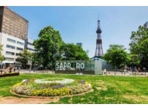 プランの魅力 Odori Park is full of flowers with the Sapporo TV Tower in the background. の画像