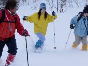 雪の上を歩く感触にわくわく