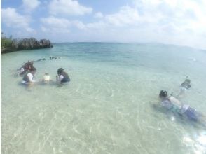 Snorkel practice on a deserted beach