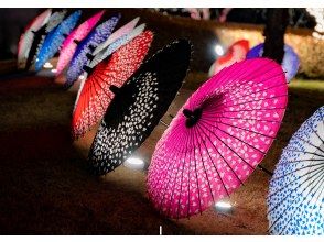 Japanese umbrella illumination, souvenir purchase, kitchen car