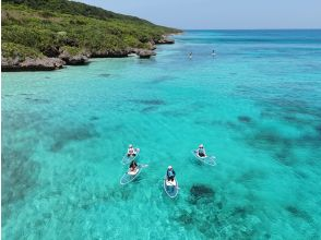 Cruising to unexplored areas on a clear SUP
