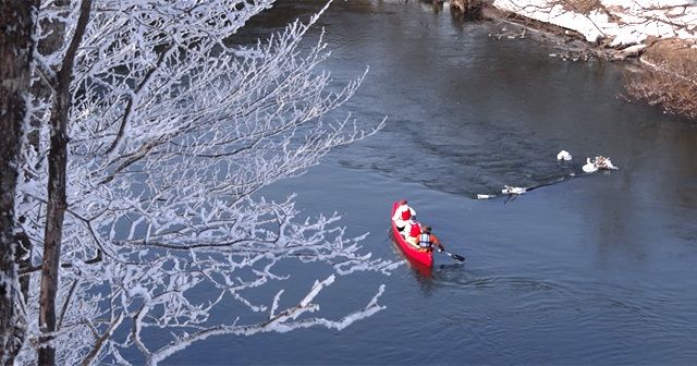 釧路湿原のカヌー体験の様子1