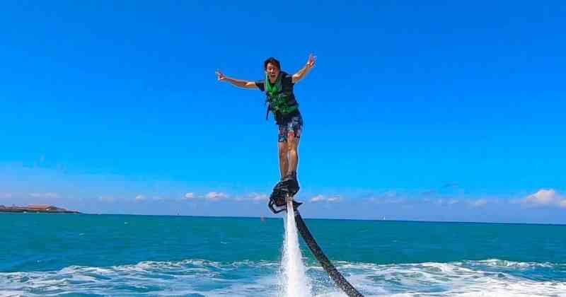 Flyboarding in Ginowan city of Okinawa