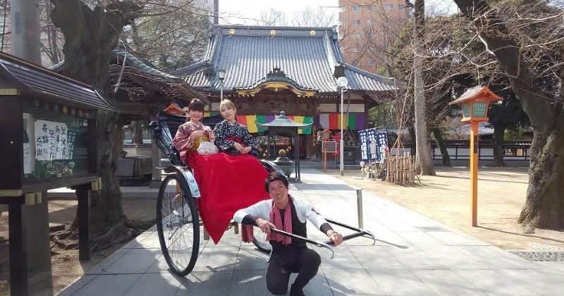 Kimono rental and rickshaw experience in Kawagoe