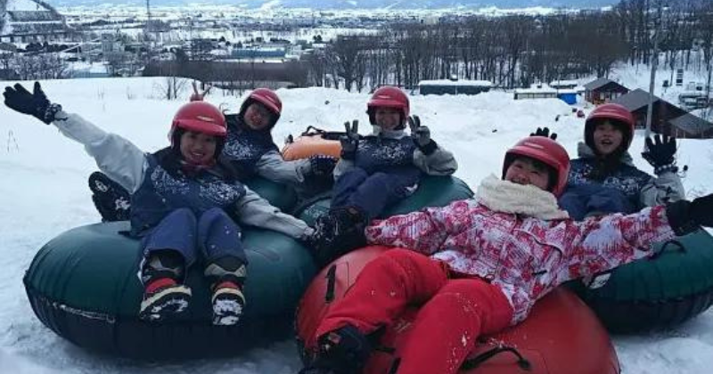 Tire Tube Fun in Furano