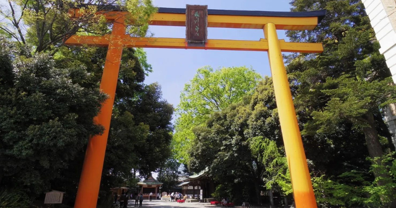 Tori gate at Hikawa shrine in Kawagoe