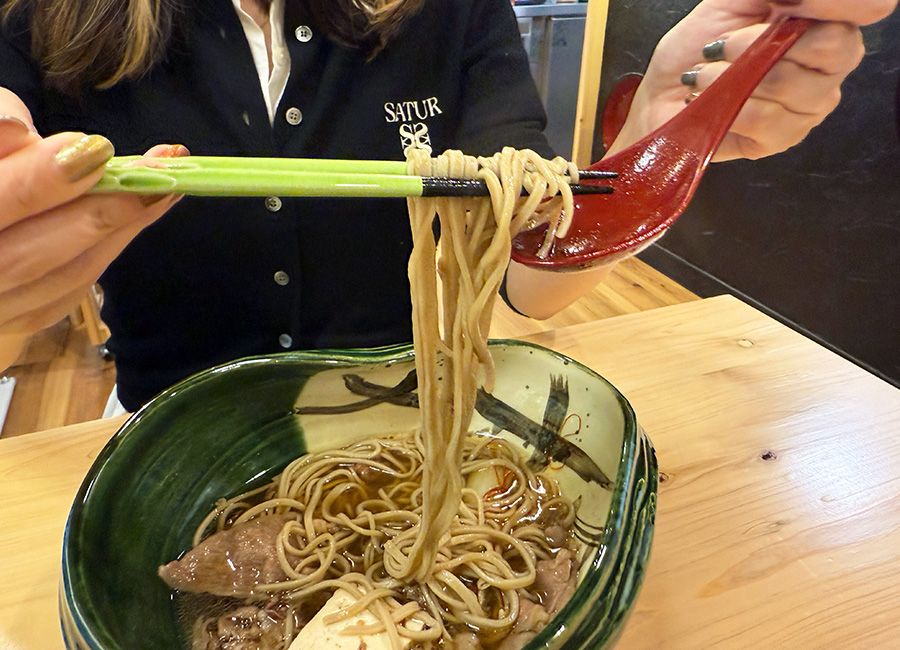 아사쿠사 카바바시 메밀 체험 SOBAGIRI 낙상 Ramen Soba Making 체험 리포트 긴 채로 예쁘게 균등하게 끊어져 있다