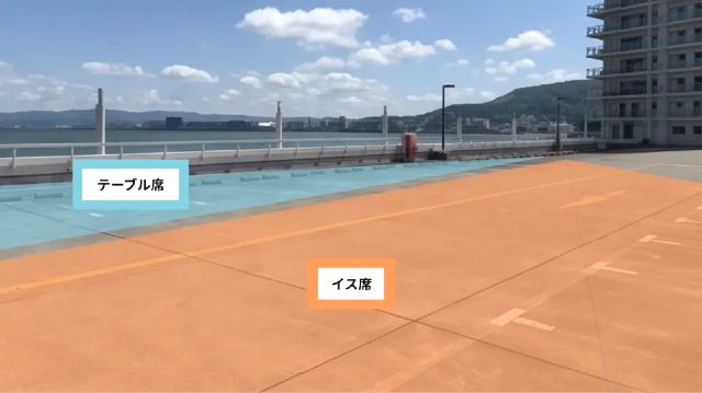 2026びわ湖大花火大会　有料席　テーブル席、イス席イメージ