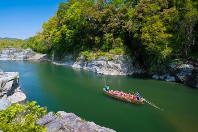 埼玉　秩父　長瀞　岩畳　荒川ライン下り