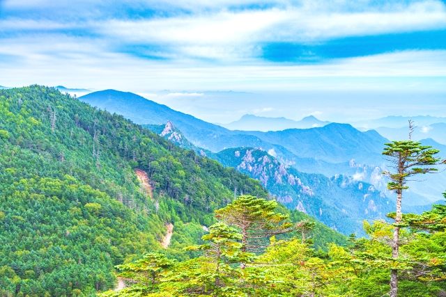 秩父多摩甲斐国立公園　夢の庭園から瑞牆山方面の展望