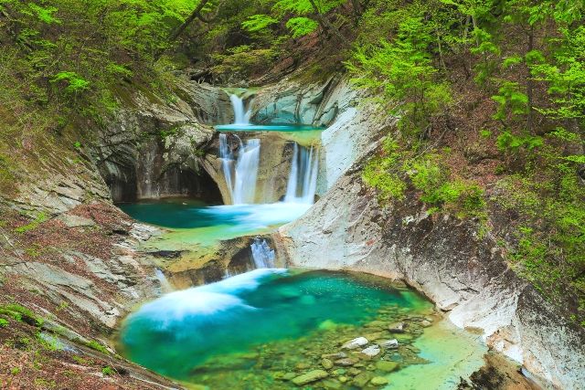 秩父多摩甲斐国立公園　西沢渓谷　七ツ釜五段ノ滝