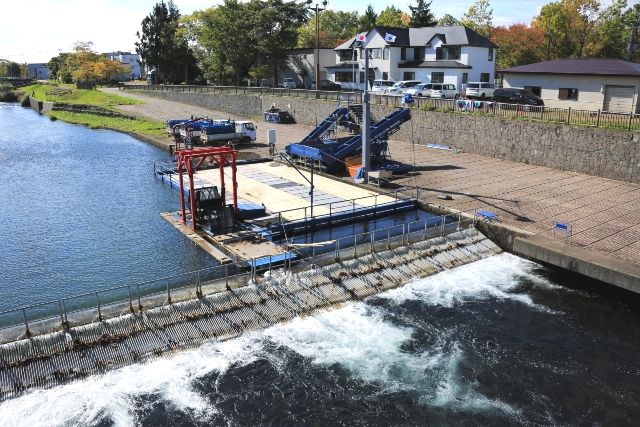 北海道・千歳　千歳水族館　インディアン水車