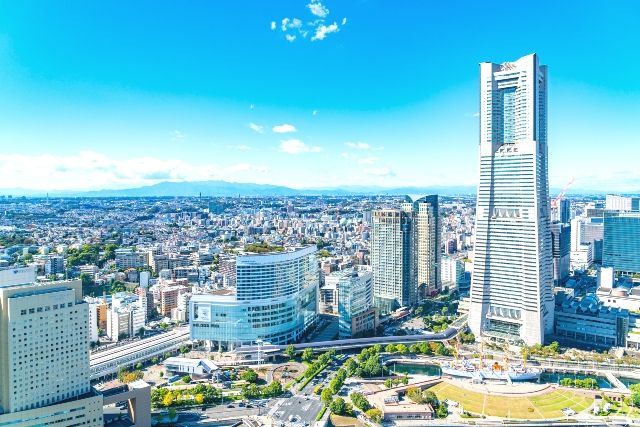 神奈川 横浜ランドマークタワー展望台 横浜の街並み