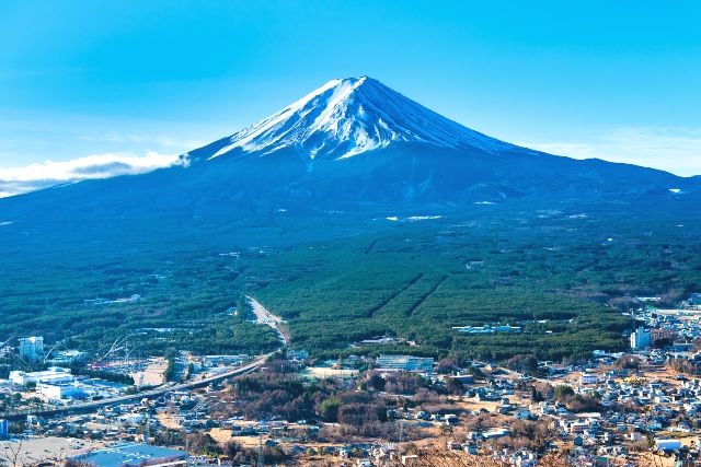 山梨 富士山パノラマロープウェイ 展望台から見える富士山