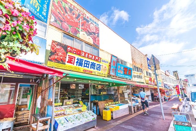 北海道、函館美食觀光地“函館早市”