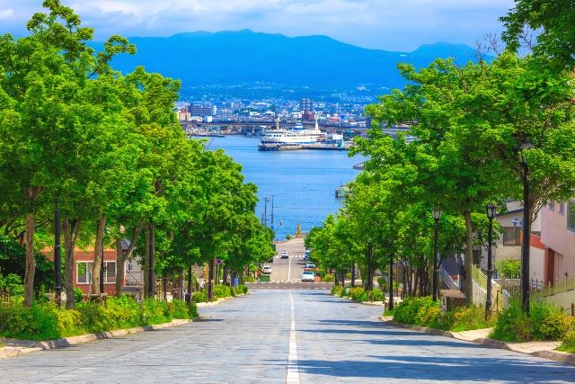 北海道函館旅遊勝地八幡坂