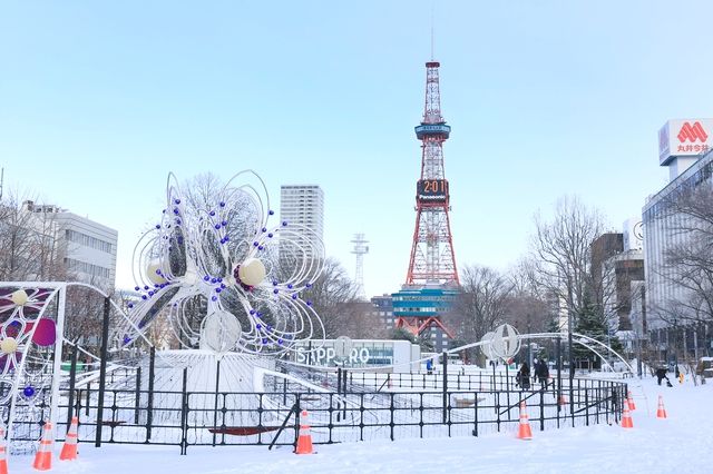 冬天天的札幌，大通公園