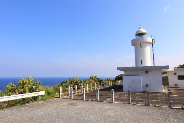 Okinawa remote island tourist spot Iheya Island Lighthouse
