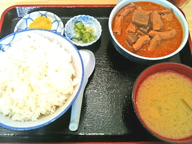 Offal stew set meal at Nagai Shokudo near Ikaho Onsen