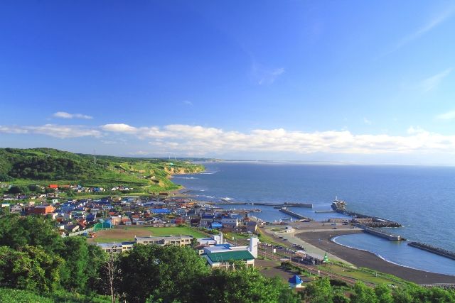 北海道　石狩　厚田公園展望台からの景色