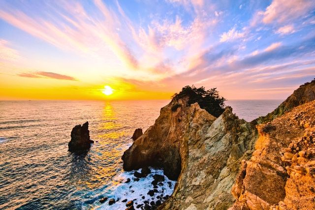 西伊豆　黄金崎　夕日