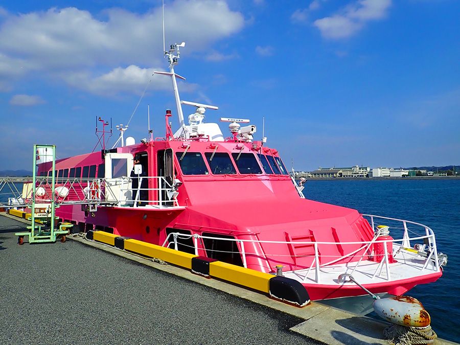 Izu Oshima How to get there: Access from Chiba Tokyo Izu Islands Japan Geopark Tateyama Port Jetfoil High-speed Jet Boat Seven Island Ai