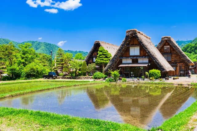 日本三大秘境 岐阜 白川郷 晴天