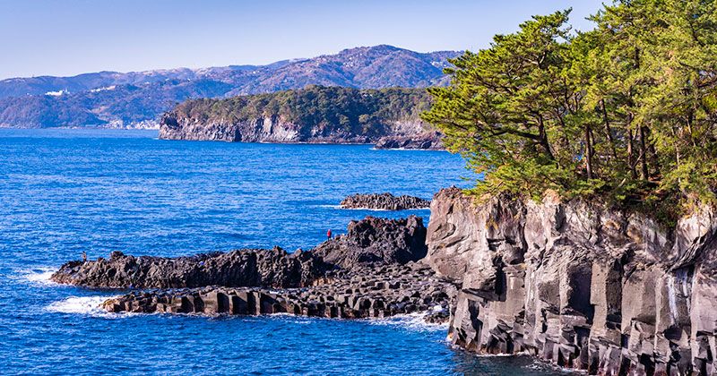 Image of access to Jogasaki Coast and the time required to reach Kadowaki Suspension Bridge and parking fees