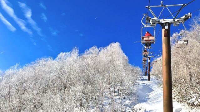 从神乐滑雪场的电梯看到的景色