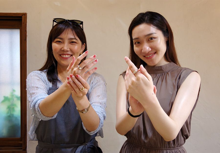 Experience making accessories at Work Studio Ruka in Kamakura, Kanagawa! Making silver rings with friends and girls. Finally, the original ring is completed. Great satisfaction and a sense of accomplishment.