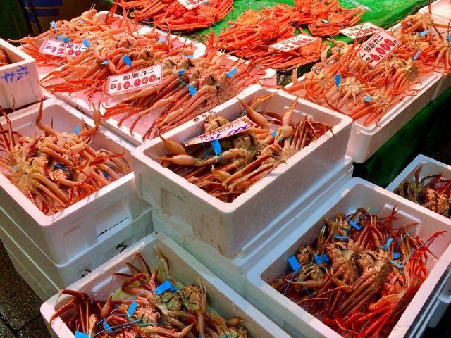 kanazawa omicho market snow crab