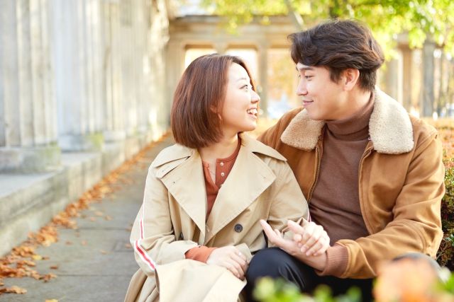 Couple enjoying a winter date