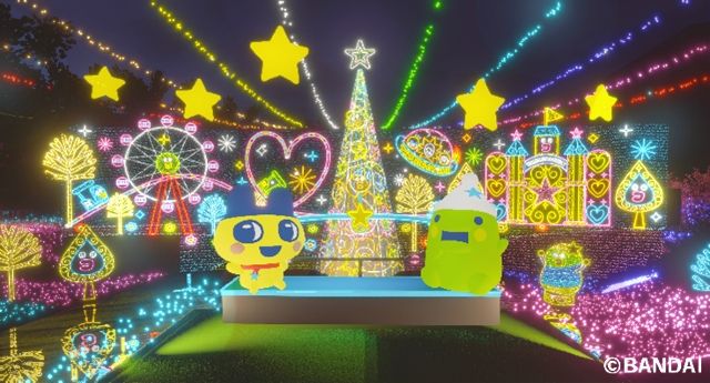 さがみ湖イルミリオン　「たまごっち」とコラボ　まめっちとくちぱっちのたまともリフト