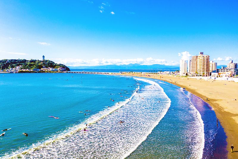 Kanagawa Shonan Enoshima Enoshima View spot where you can see Enoshima and Mt. Fuji Katase Higashihama