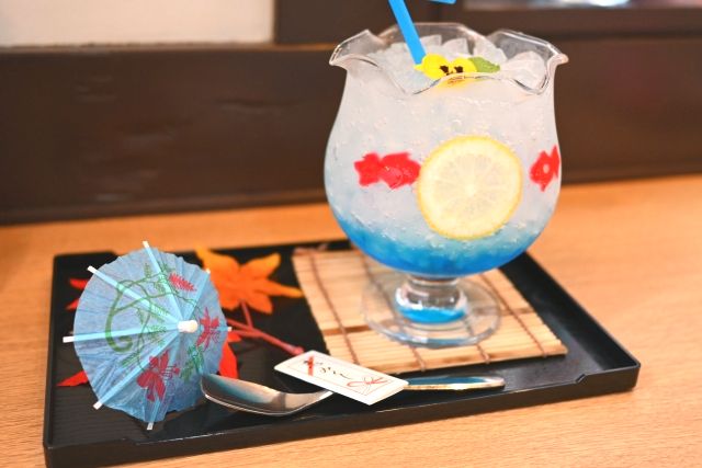 Goldfish bowl soda at Kawagoe “Cafe & Bar Kingyo-tei”