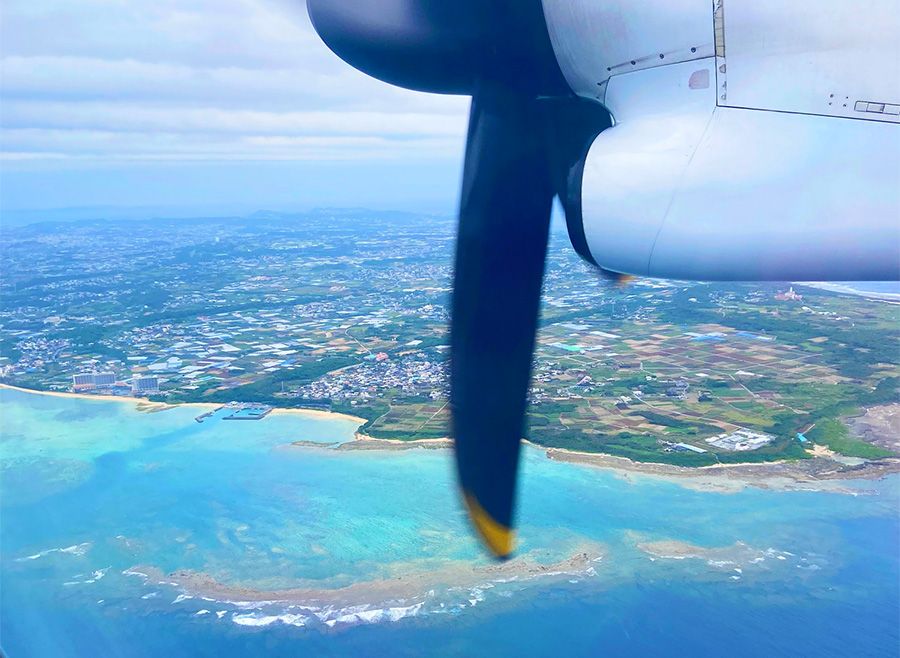 How to get to Kumejima and recommended activities Okinawa main island Kumejima airplane flight Kumejima from the sky