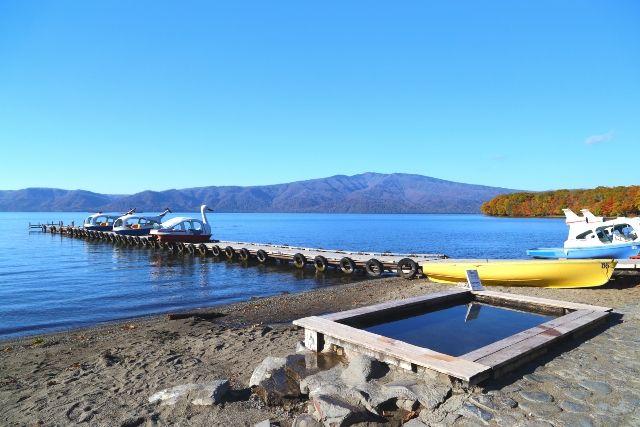 北海道　屈斜路湖　砂湯