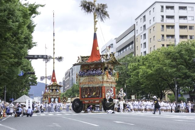 京都只园祭、祭前山驮游行