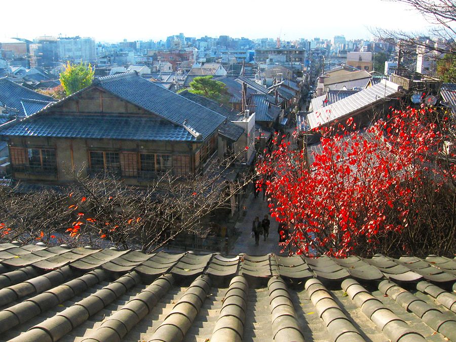 京都祗园四条站 推荐观光景点 法观寺 八坂塔 五层塔 景观 景观 2楼 游客实际上可以上楼