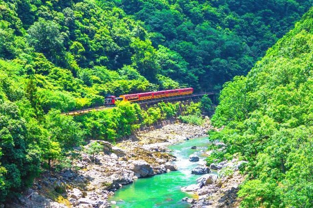 京都岚山嵯峨野观光火车