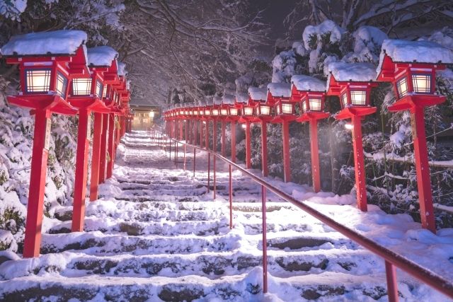 Kibune Shrine in winter
