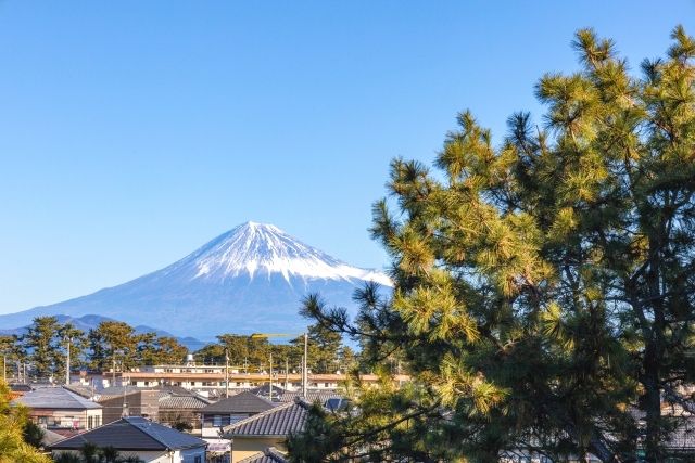みほしるべの展望デッキ　富士山　三保の松原　観光スポット　静岡